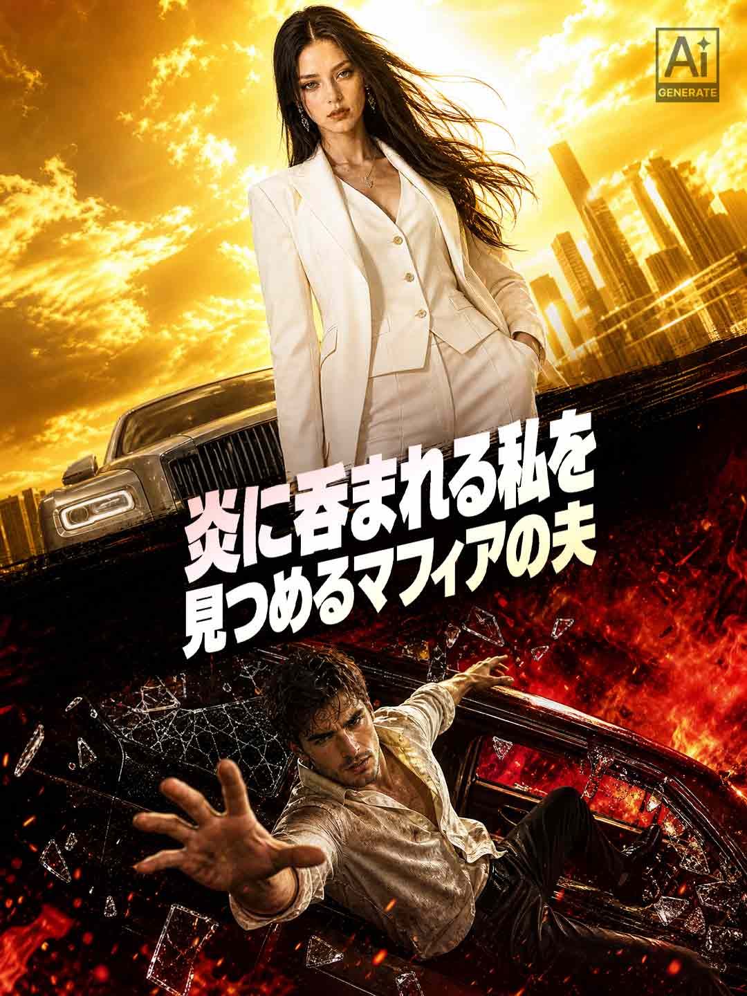 Poster 炎に呑まれる私を見つめるマフィアの夫