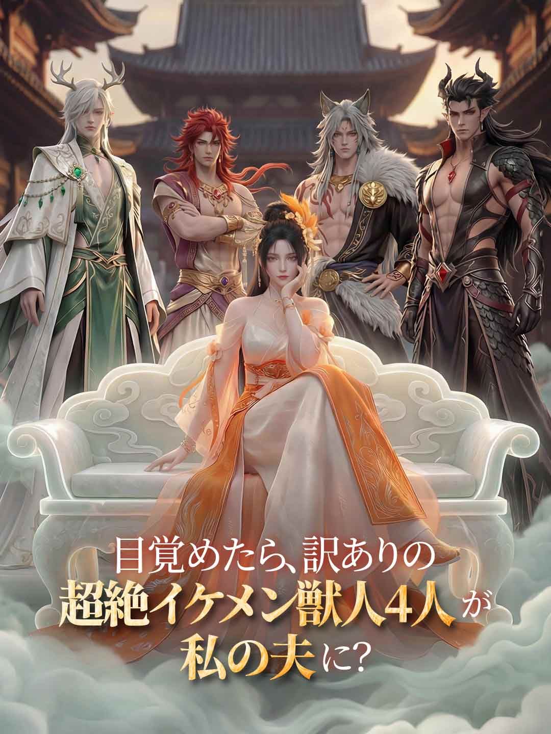 Poster 目覚めたら、訳ありの超絶イケメン獣人4人が私の夫に？