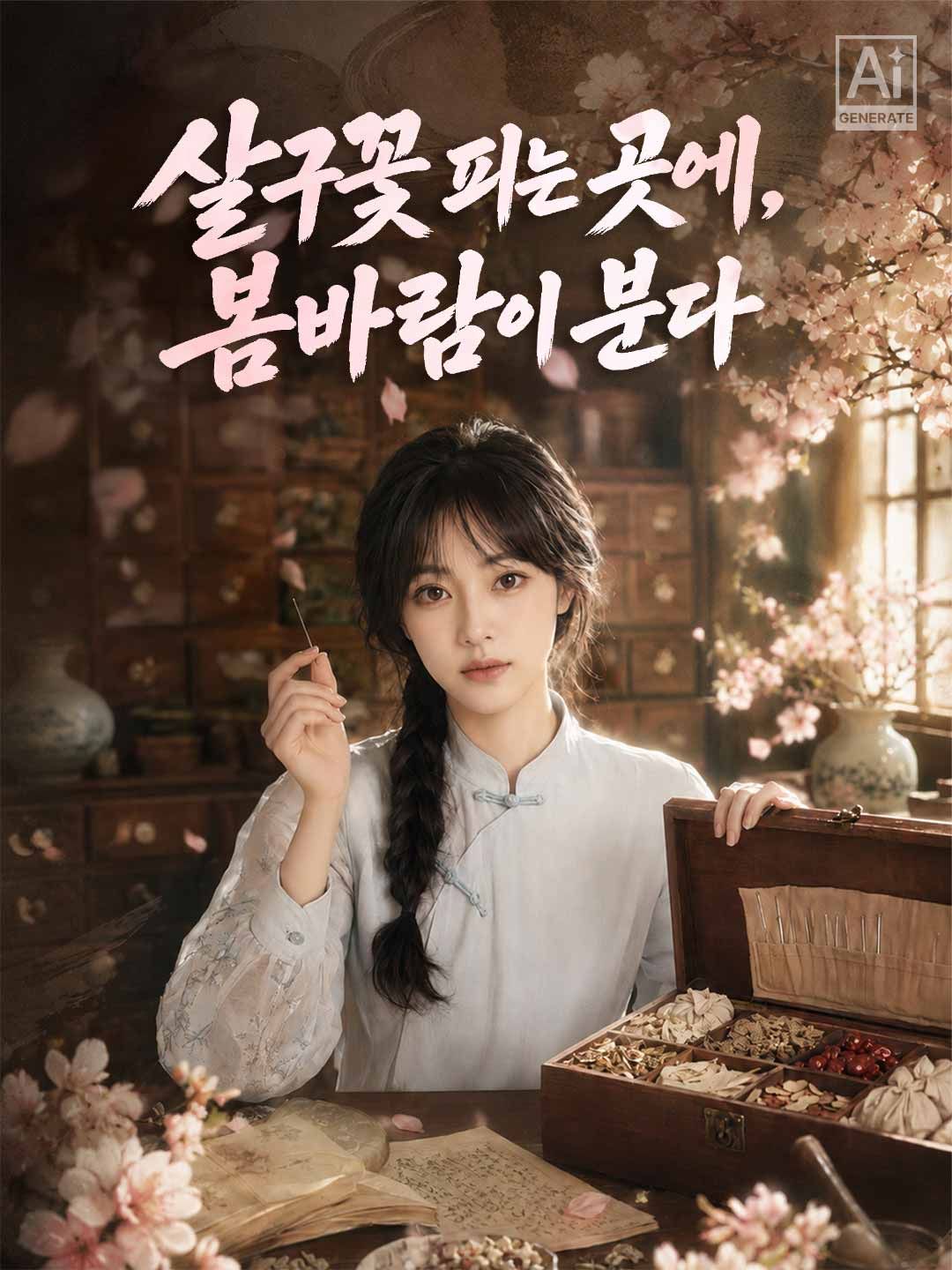 Poster 살구꽃 피는 곳에, 봄바람이 분다