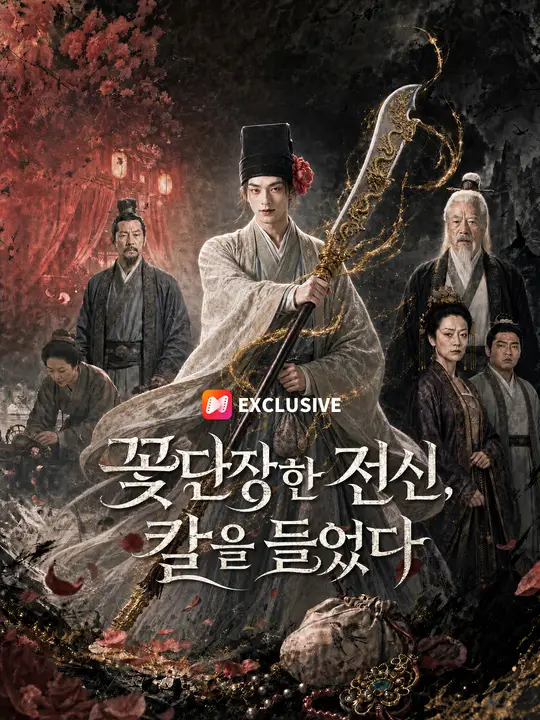 Poster 꽃단장한 전신, 칼을 들었다