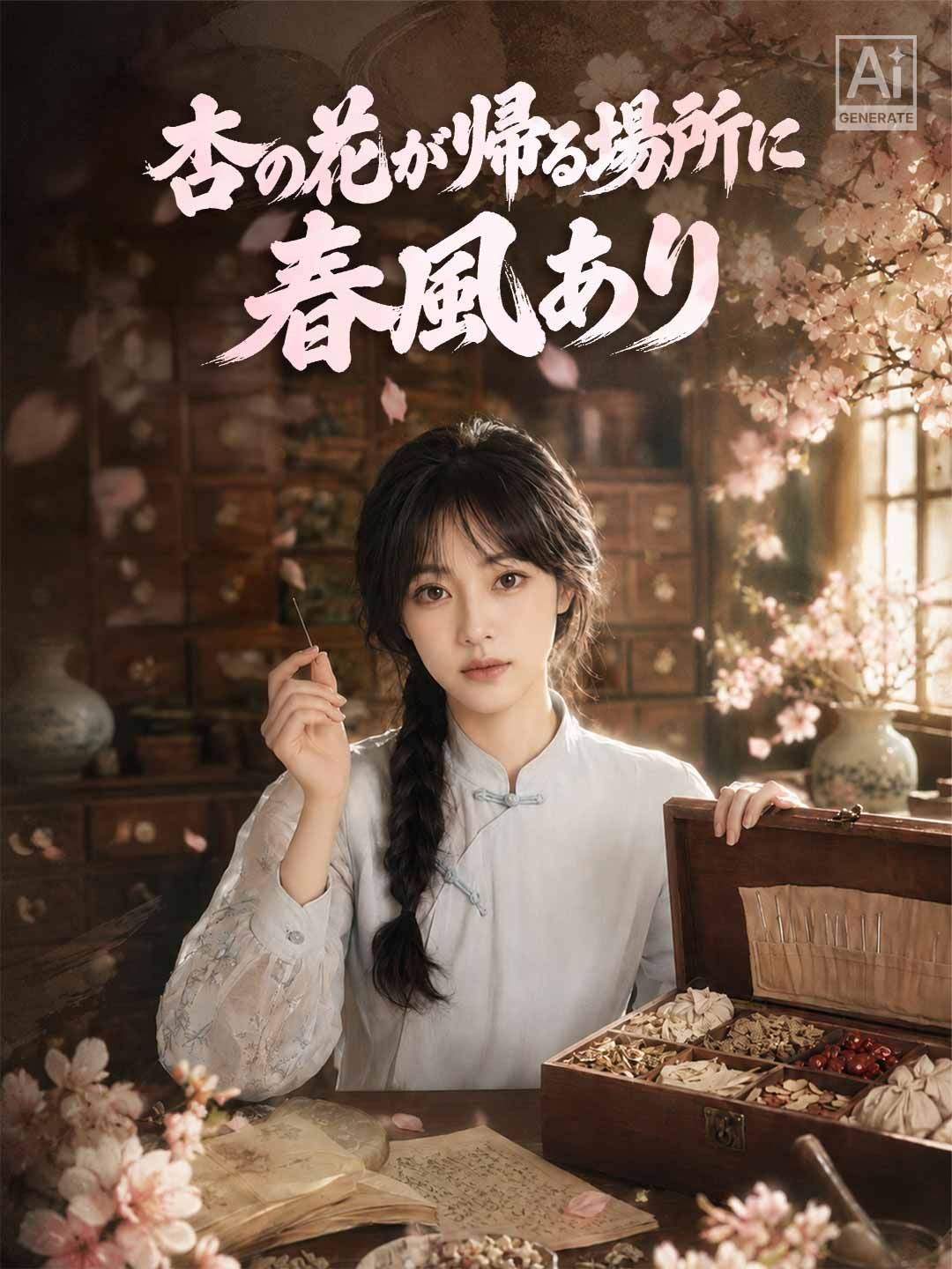 Poster 杏の花が帰る場所に春風あり