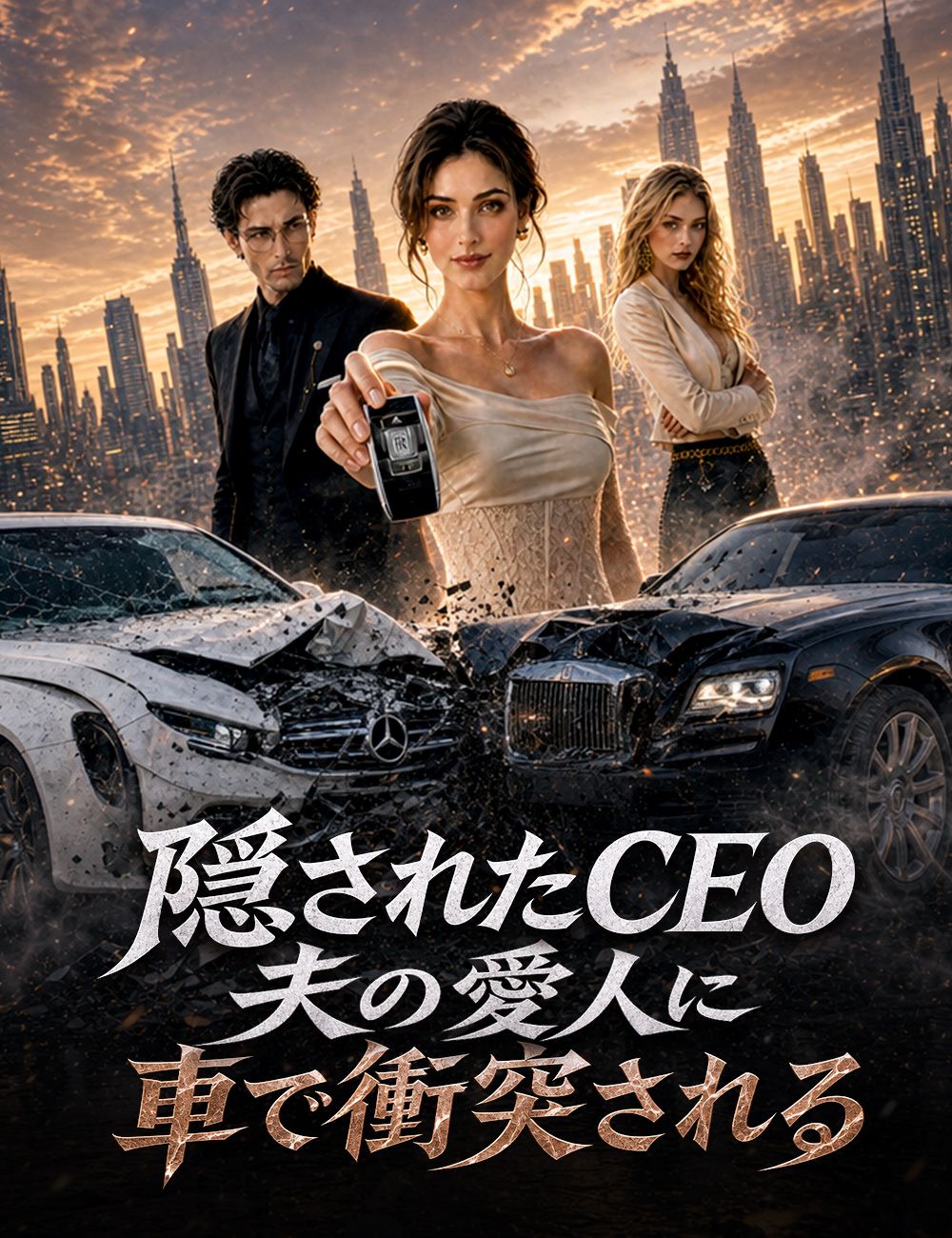 隠されたCEO、夫の愛人に車で衝突される (吹き替え)