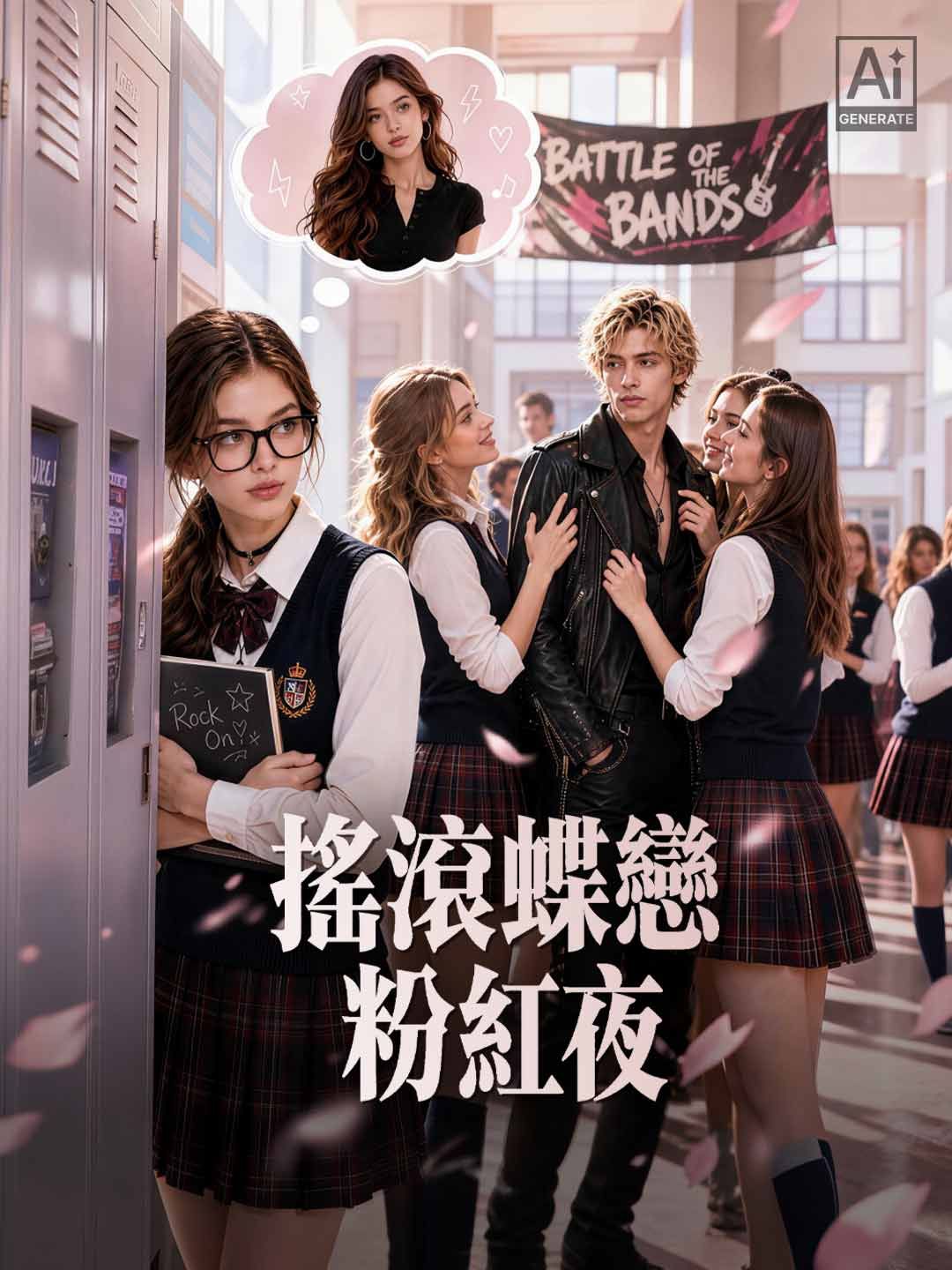 Poster 搖滾蝶戀粉紅夜