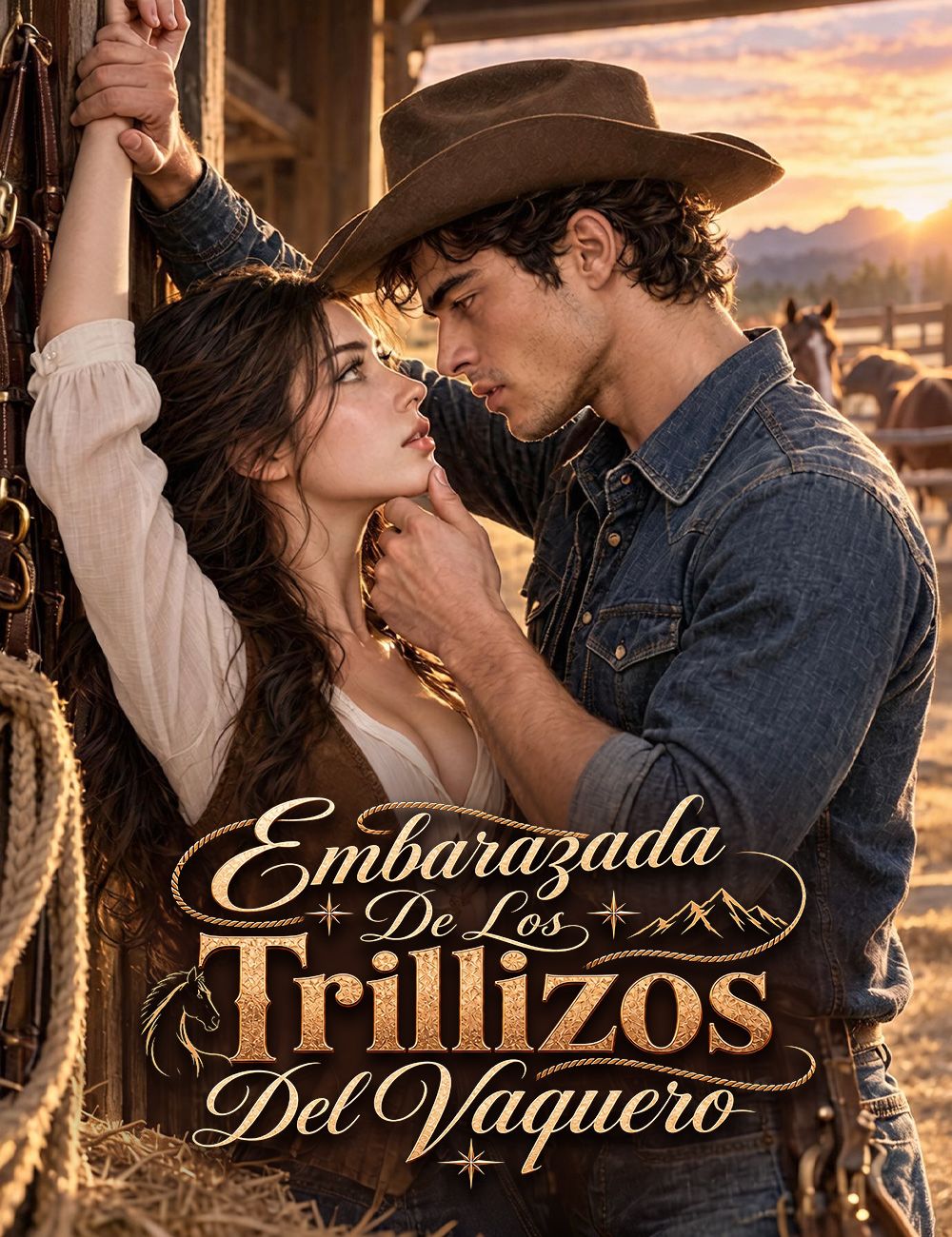 Embarazada de los trillizos del vaquero (Doblado)