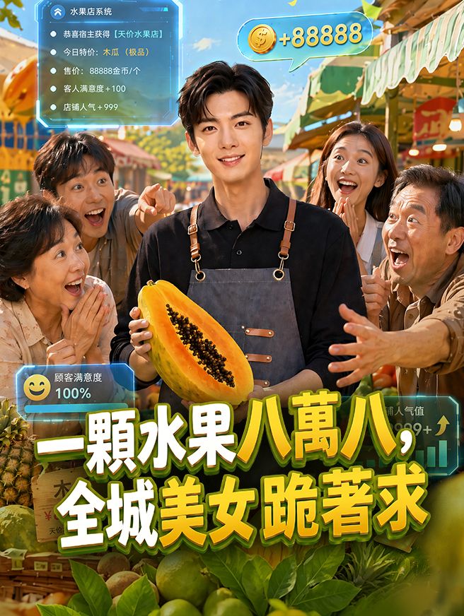 Poster 一顆水果八萬八，全城美女跪著求